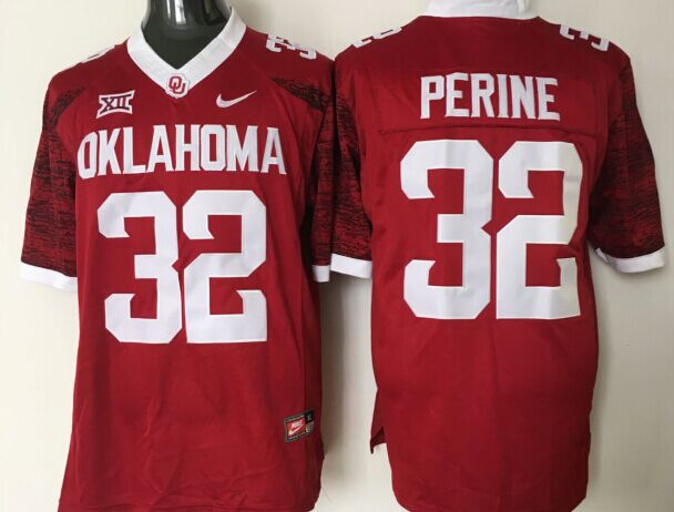 Men Oklahoma Sooners #32 Perine Red Nike 2025 NCAA Jersey style 1->ncaa teams->NCAA Jersey